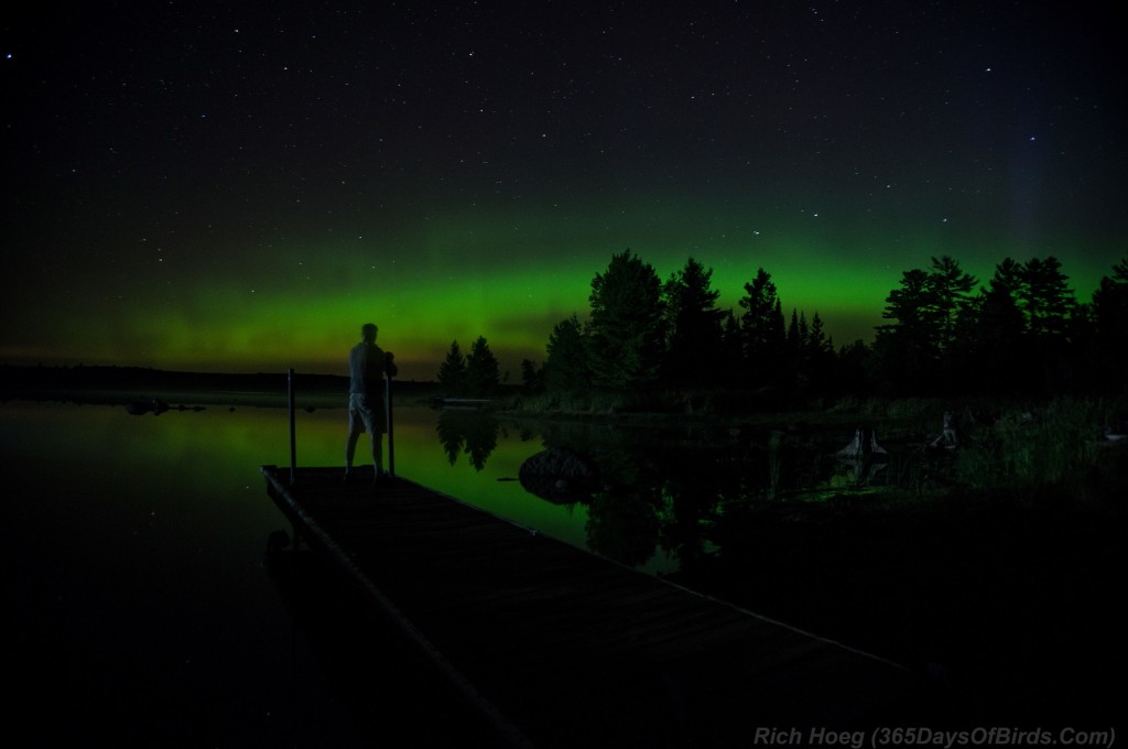 Northern-Lights-Boulder-Lake-07-Aug-2015-Dock-Selfie